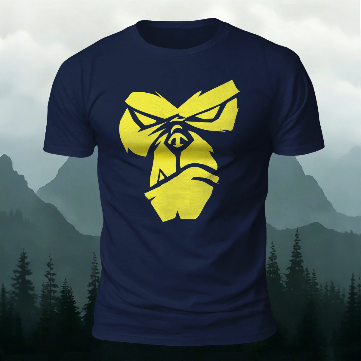 Cool Gorilla Face Print Casual Cotton T-Shirt