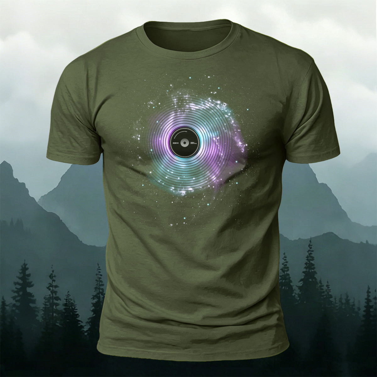 Music Player Print Casual 100% Cotton T-Shirt