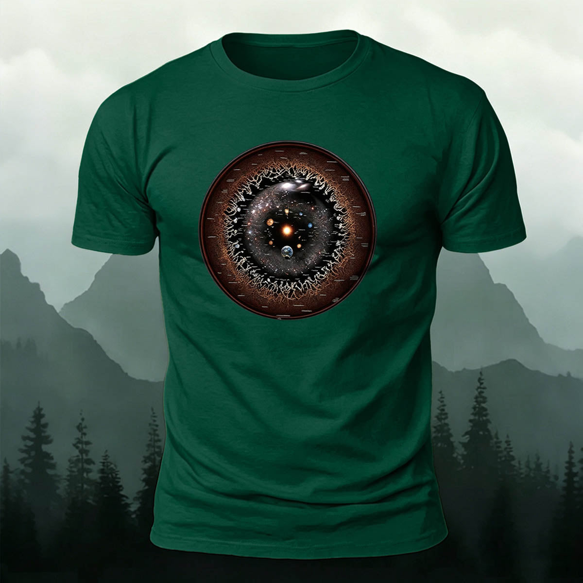 Galaxy Eye Creative Print Casual 100% Cotton T-Shirt