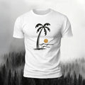 Mountain Series Simple Pattern Cotton Breathable T-Shirt White