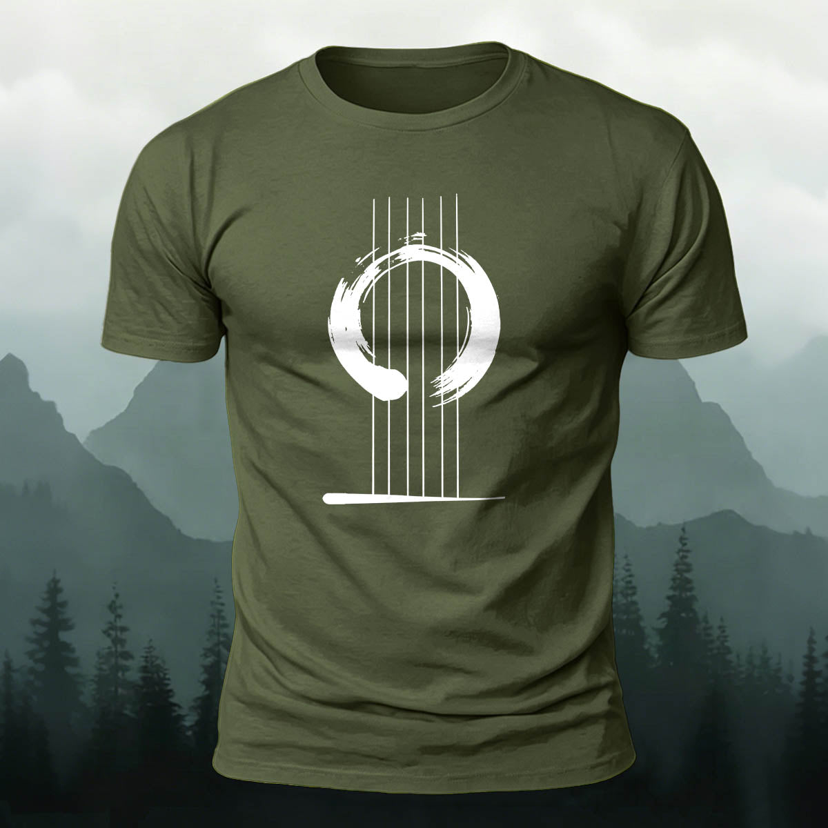 Artistic Line Print 100% Cotton T-Shirt