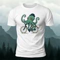 Green Fisherman's Cap Octopus Cycling Print Cotton T-Shirt