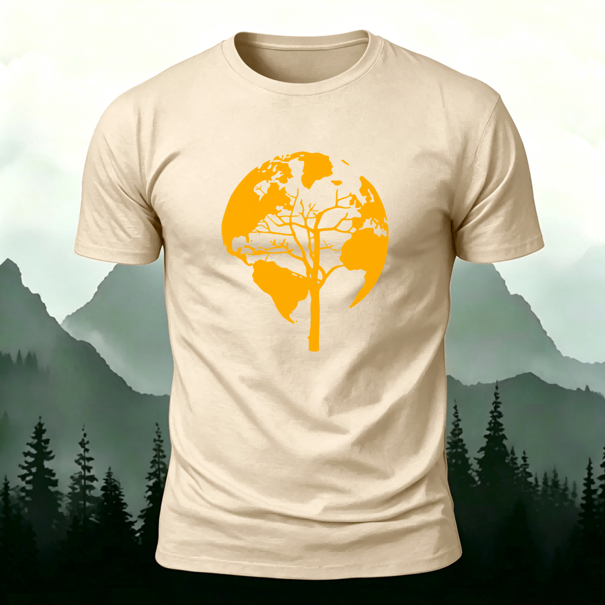 Tree and Earth Casual Premium Cotton T-shirt