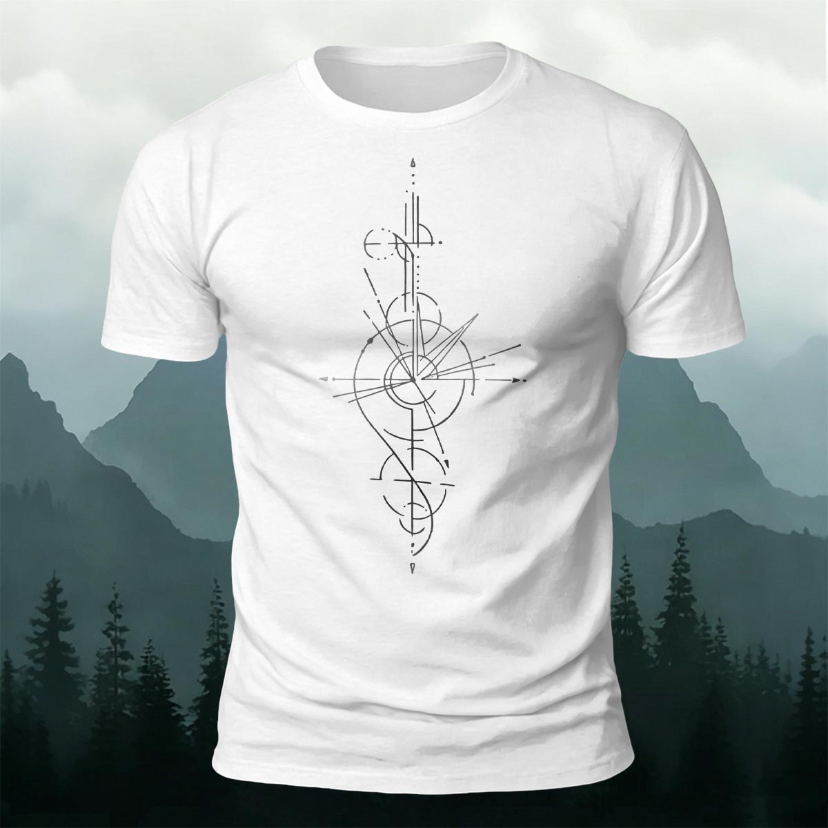 Geometric Line Simple Casual Short-Sleeve T-Shirt