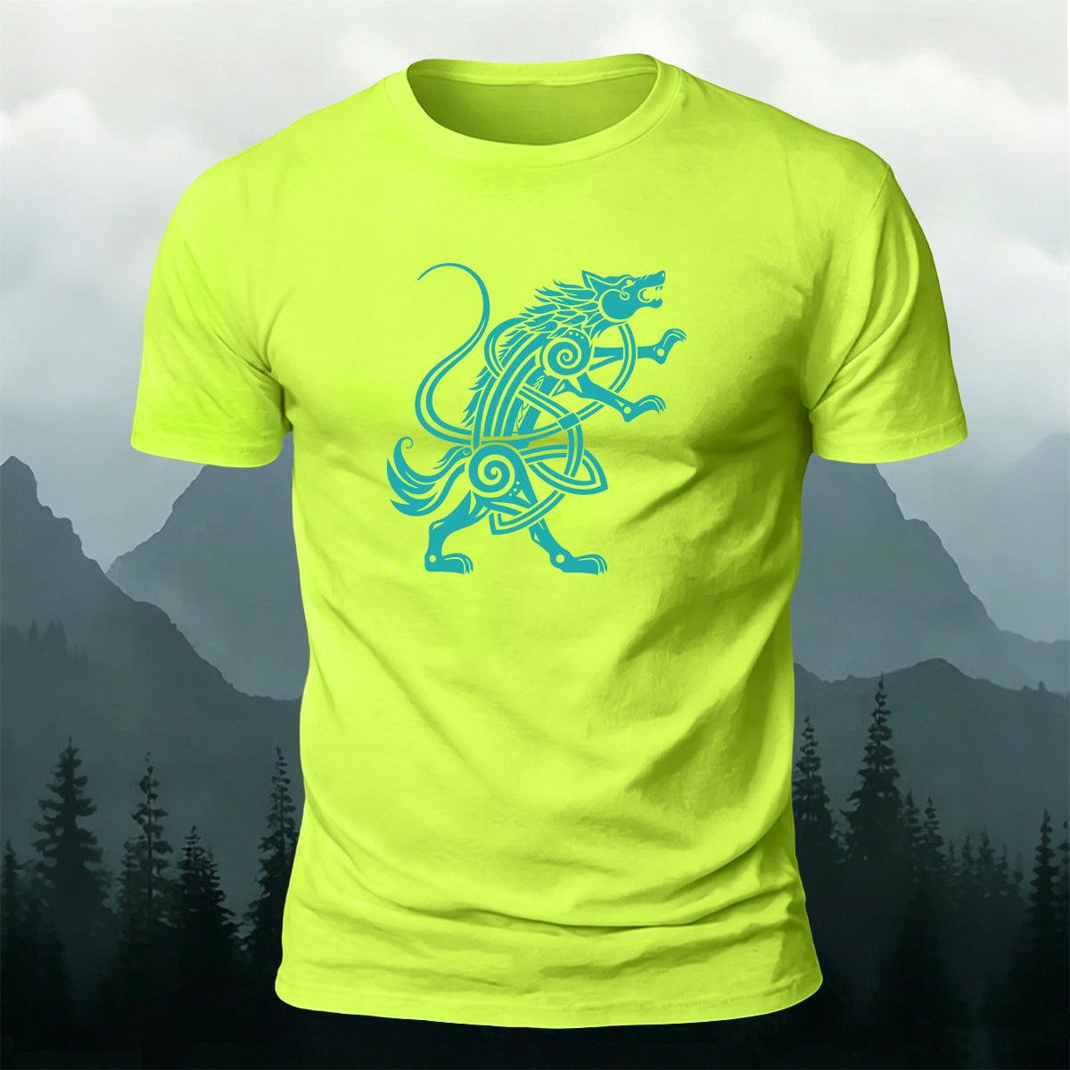 Mythical Wolf Totem Print Cotton Versatile T-Shirt