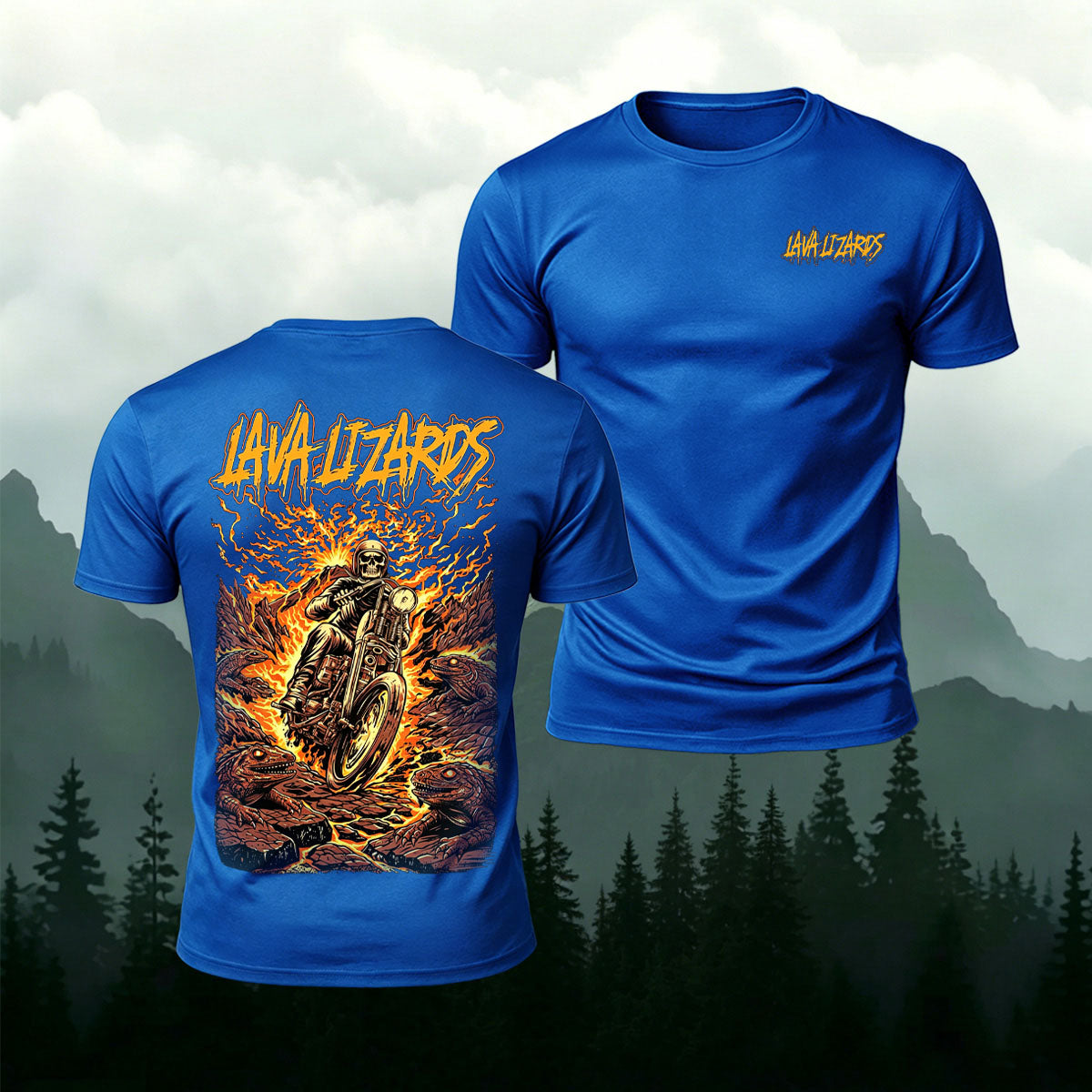 Black Metal-Style Print Casual Cotton T-Shirt