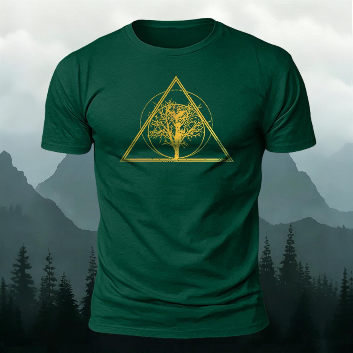 Tree-shaped Pattern Minimalist 100% Cotton T-Shirt