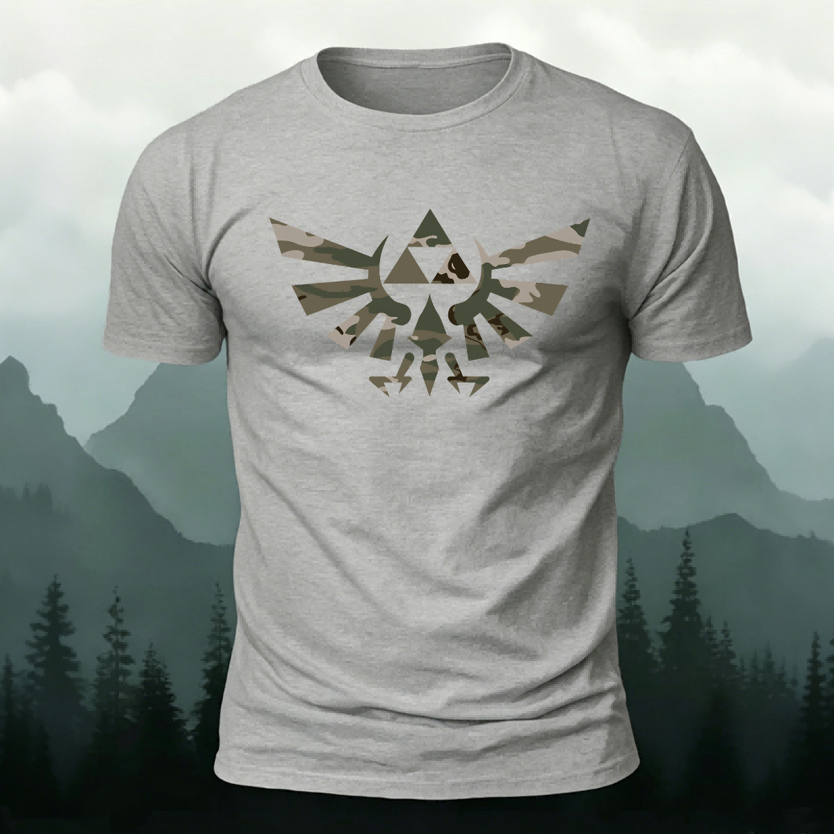 Stylish Pattern Casual Comfortable Premium Cotton Tee Grey
