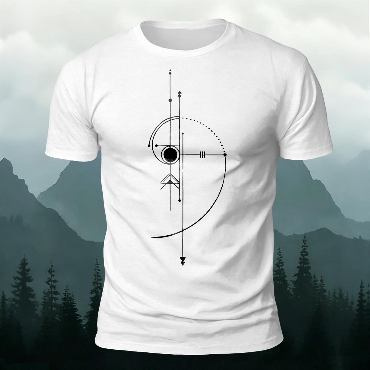 Abstract Geometric Line Casual Breathable Tee