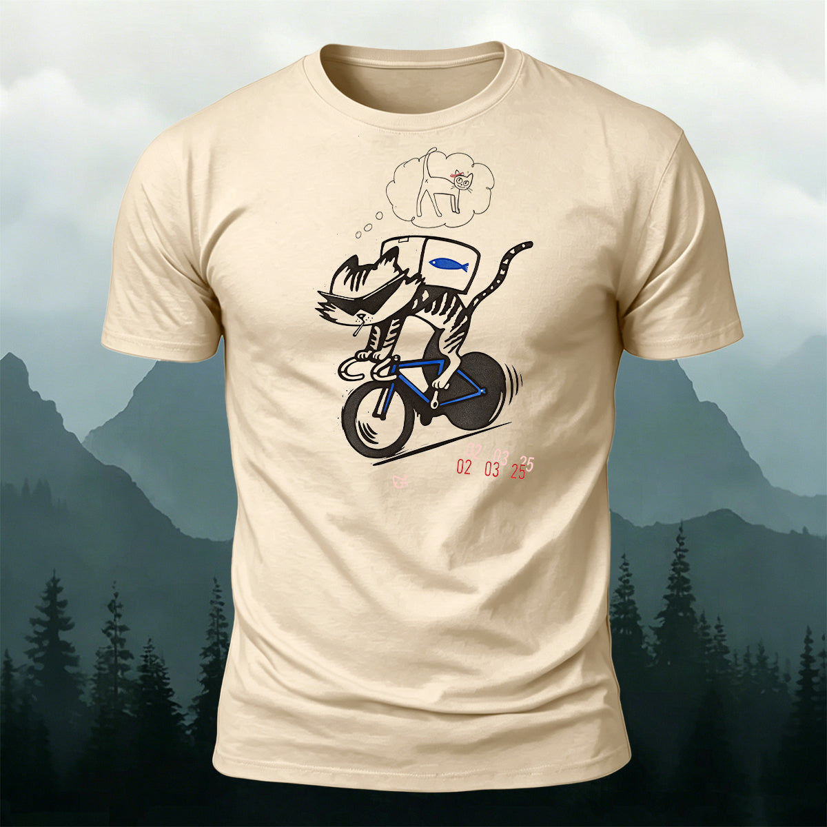 Falling in Love Cycling Series Printed Cotton T-Shirt