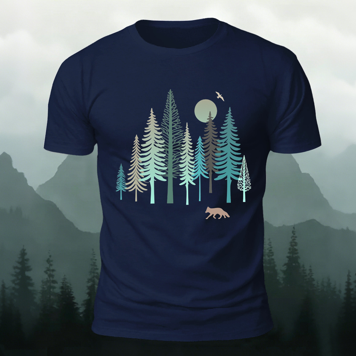 Woodland Pattern Casual Outdoor Soft-touch T-Shirt