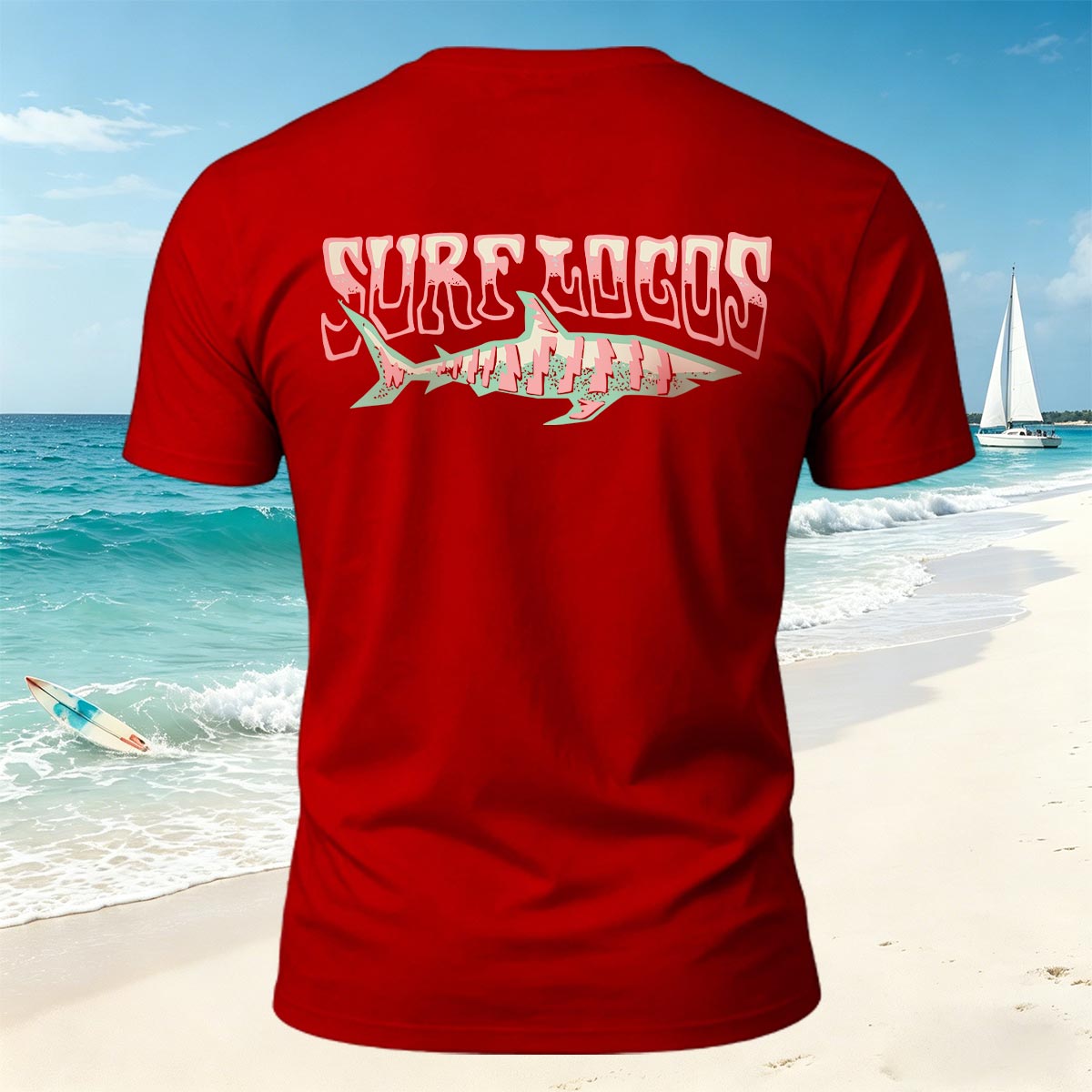 Retro Minimalist Fish-pattern Breathable Seaside T-shirt