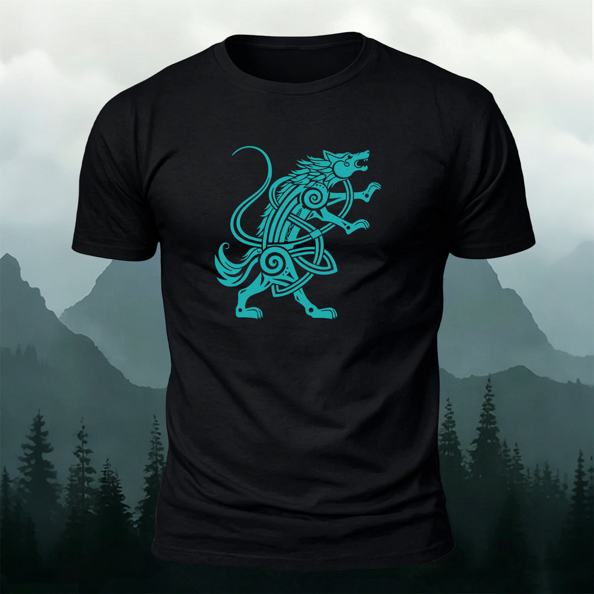 Mythical Wolf Totem Print Cotton Versatile T-Shirt