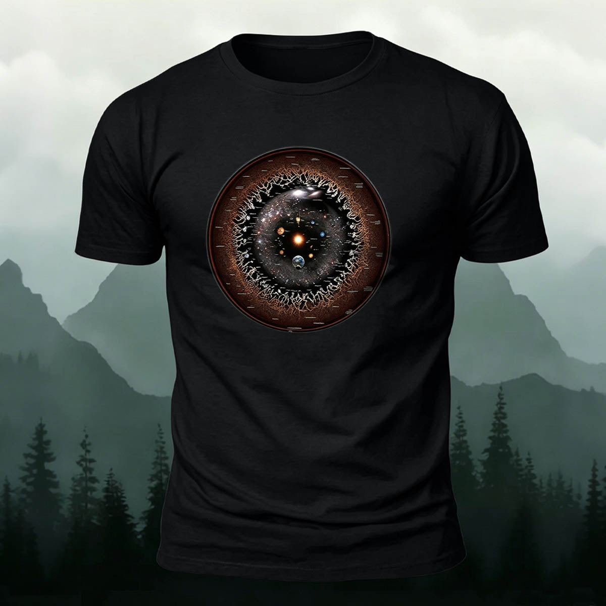 Galaxy Eye Creative Print Casual 100% Cotton T-Shirt