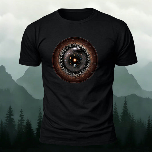 Galaxy Eye Creative Print Casual 100% Cotton T-Shirt