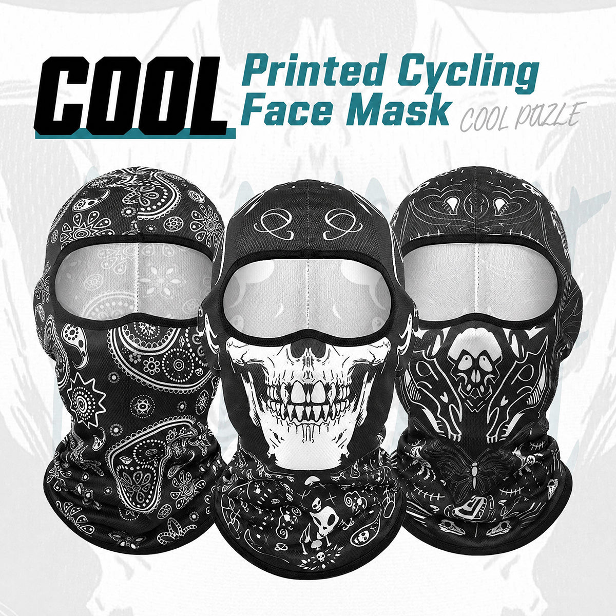 Breathable Unique Print and Fun Face Mask Motorcycle Helmet