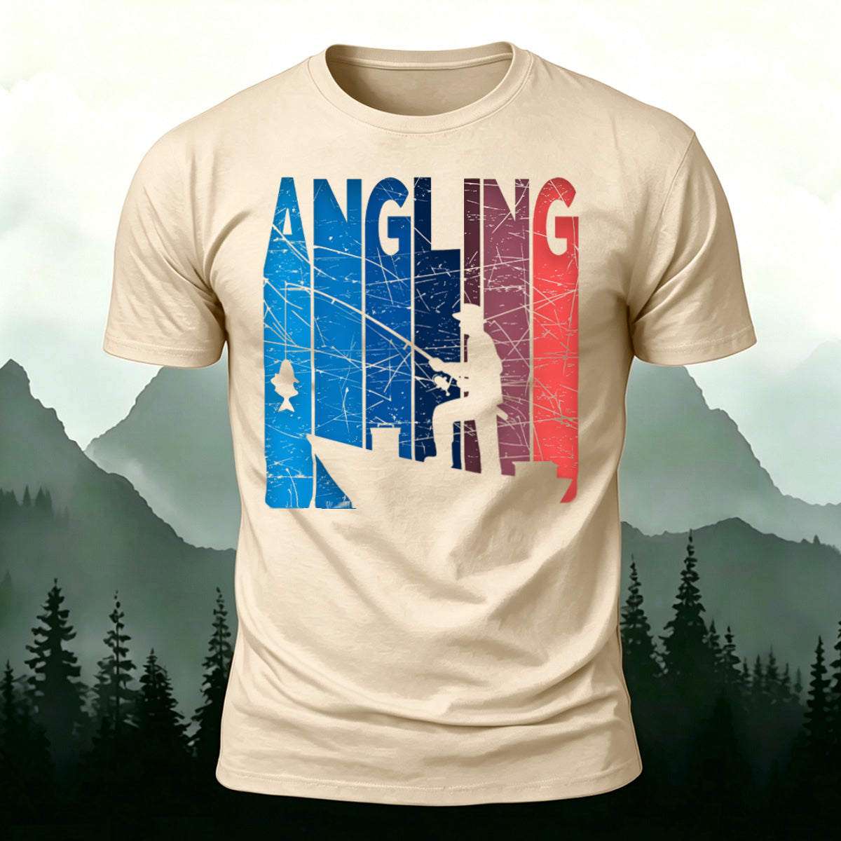Angling Colorful Pattern Casual Premium Cotton T-shirt