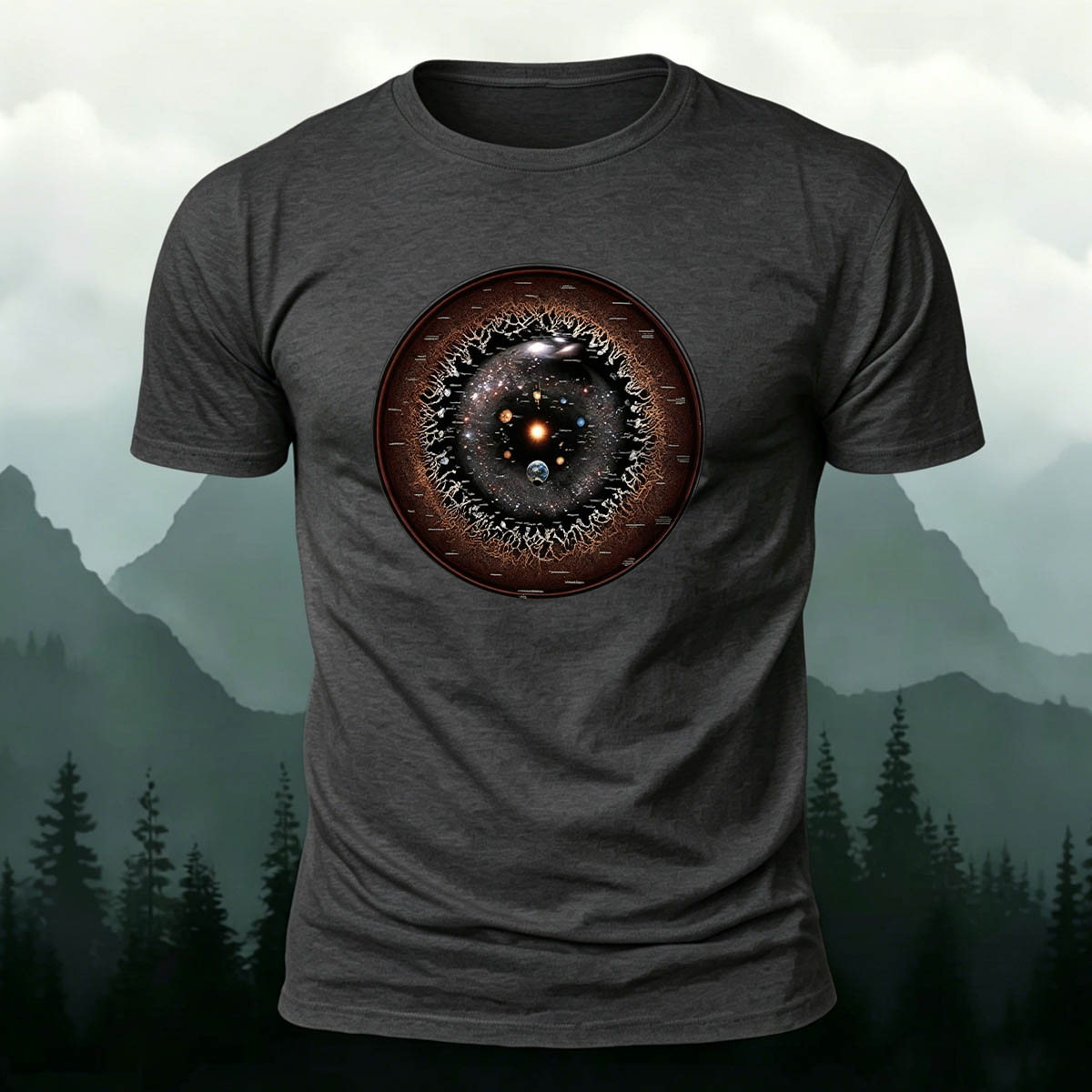 Galaxy Eye Creative Print Casual 100% Cotton T-Shirt