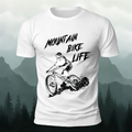Mountain Biking Print Breathable Material T-Shirt White