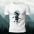 Artistic Bird Print Fashionable 100% Cotton T-Shirt
