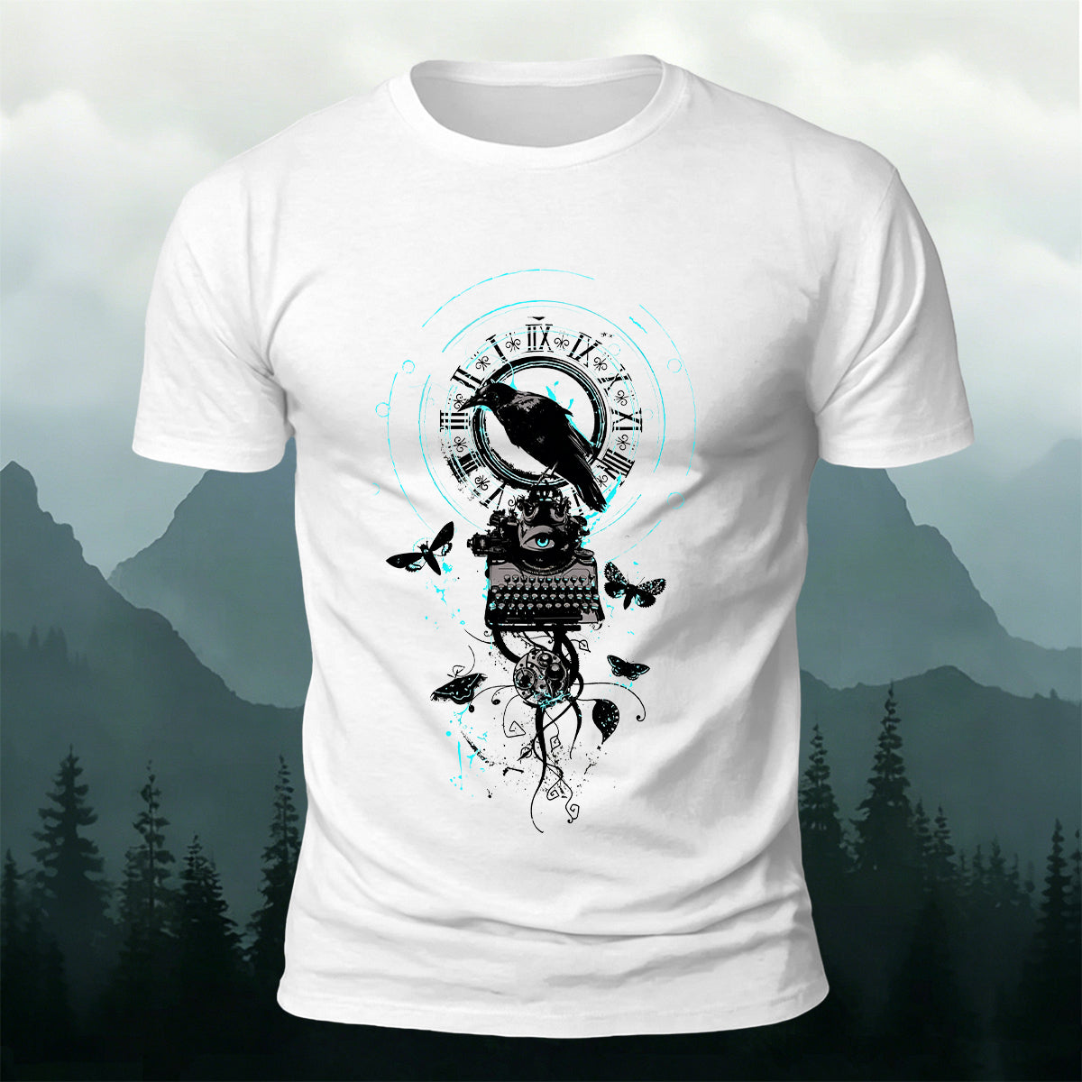Artistic Bird Print Fashionable 100% Cotton T-Shirt