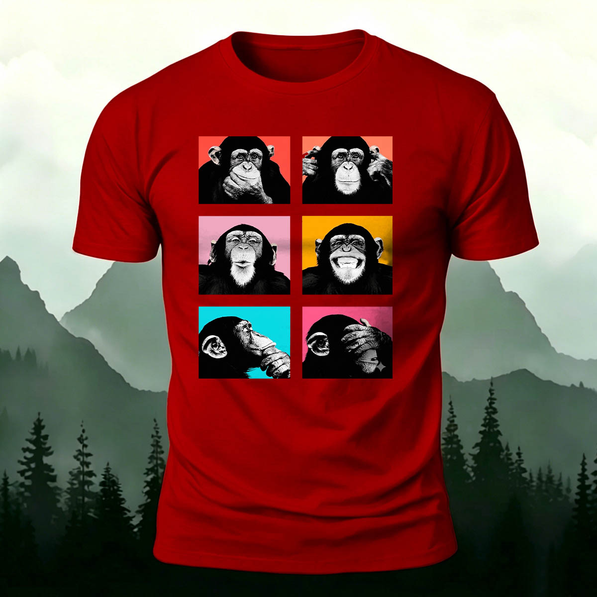 Fun Gorilla Print Casual 100% Cotton T-Shirt