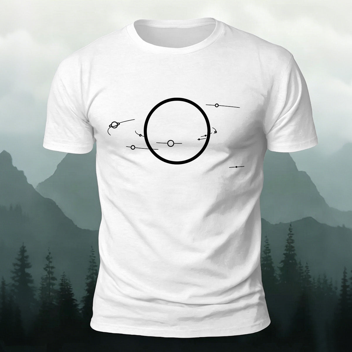 Geometric Space Graphic Casual Premium Cotton Tee