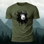 Gorilla Headphones Print Casual Cotton T-Shirt