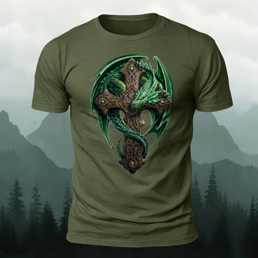 Sublimation Cross Storm Dragon Comfortable Casual T-Shirt