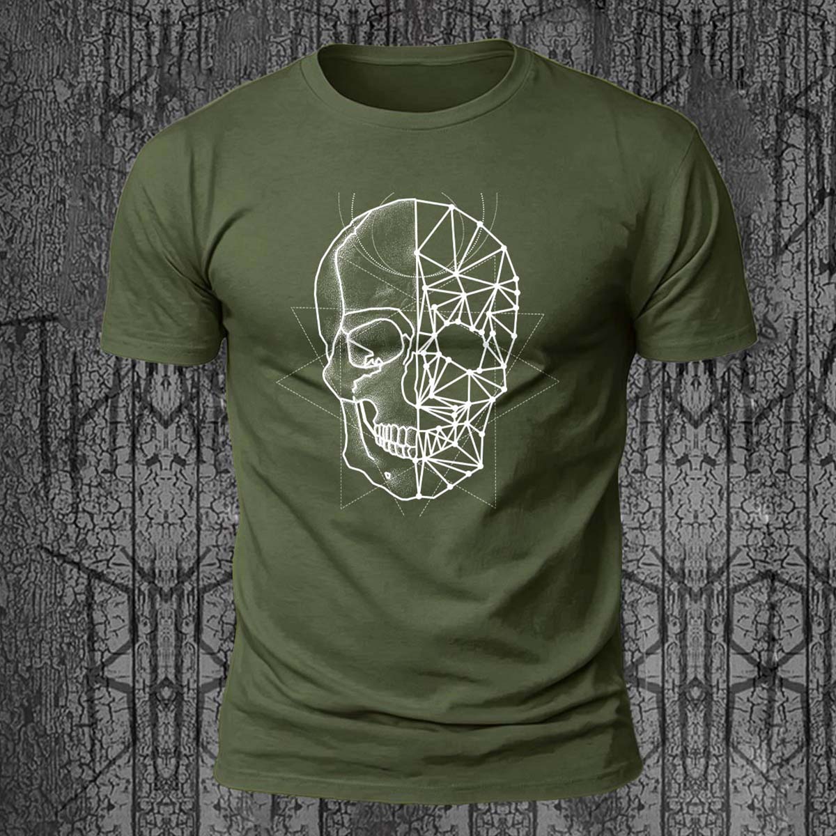Line Skeleton Graphic Casual 100% Cotton T-Shirt