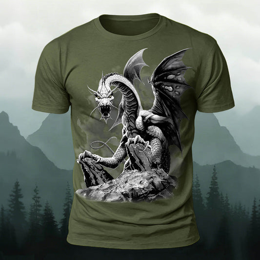Sublimation Western Evil Dragon Casual T-Shirt