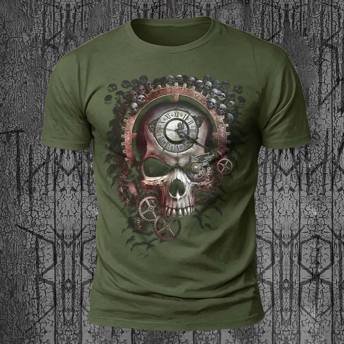 Skull Mechanical Dark Casual Comfortable Tee AMG