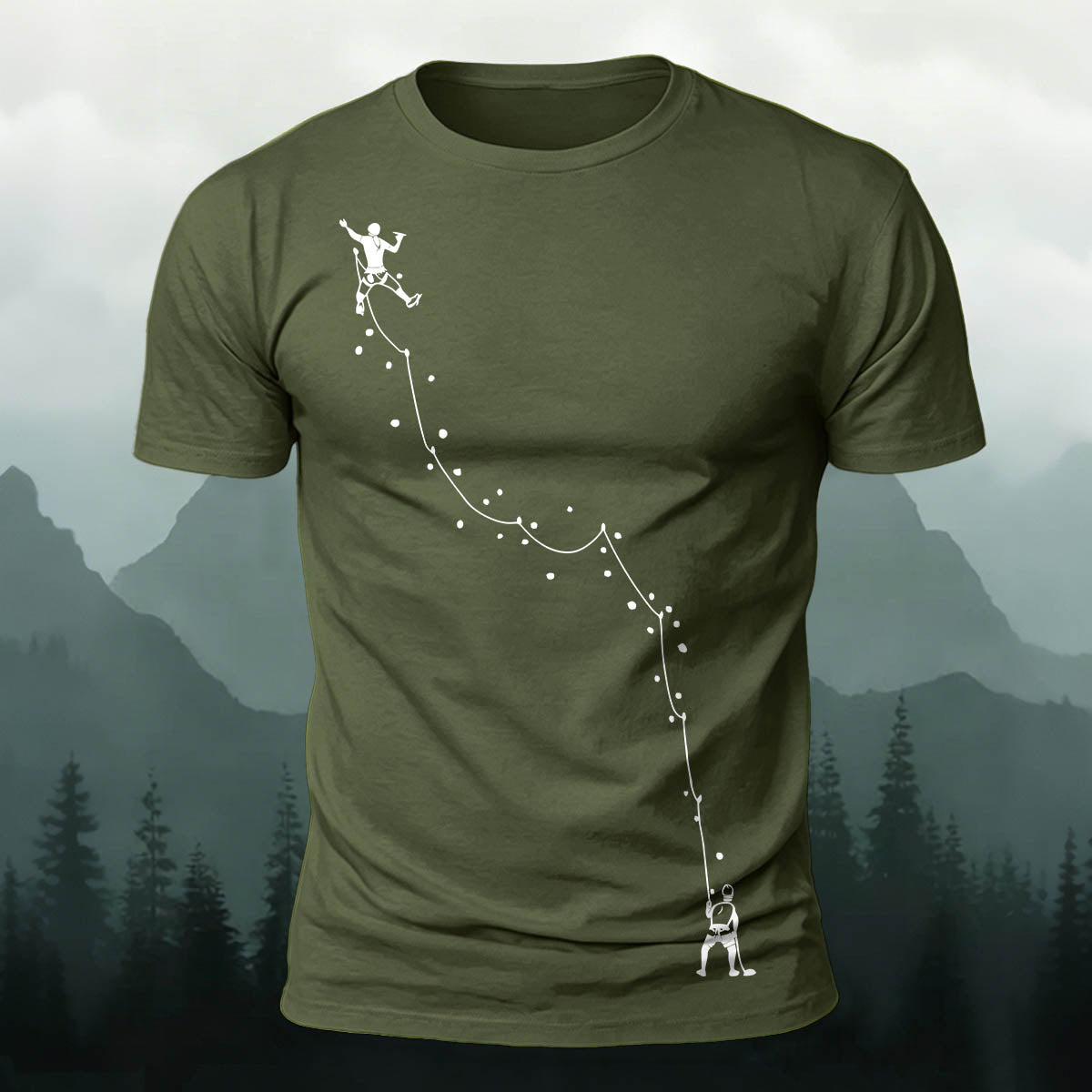 Climbing Route Simple Casual Skin-Friendly T-Shirt