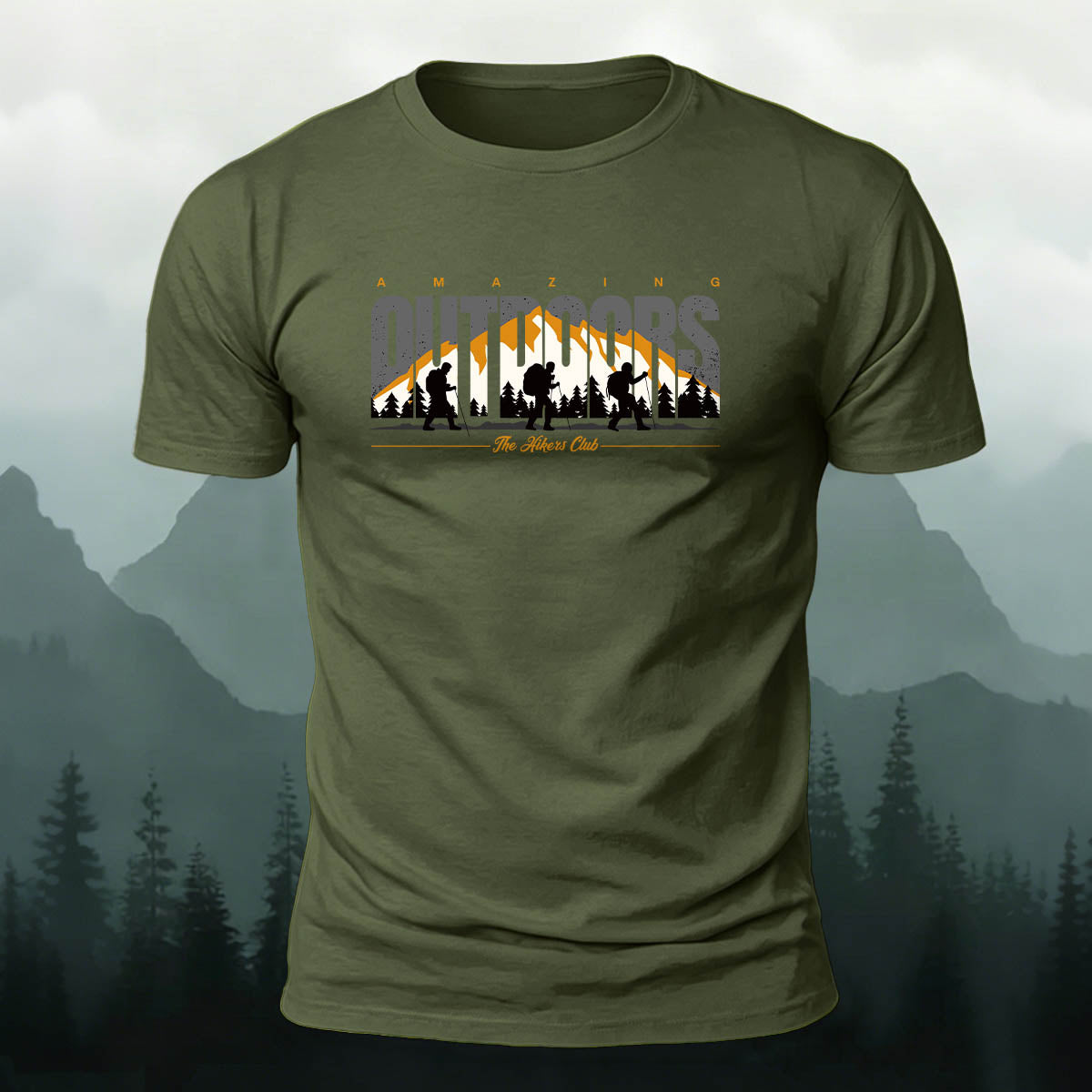 Snow Mountain Expedition Art Print Outdoor Cotton T-Shirt