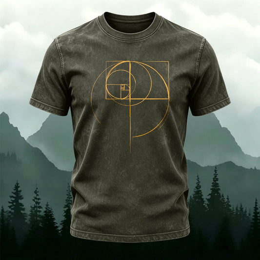 Washed Cotton Minimalist Geometric Casual T-Shirt