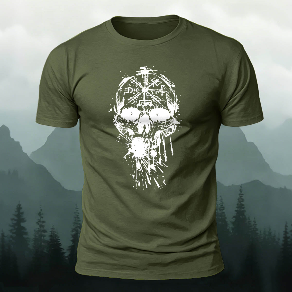 Dark Skeleton Tribe Totem Casual Cotton T-Shirt
