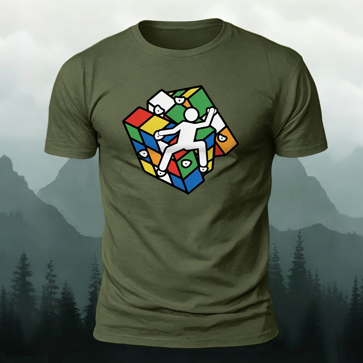 Climbing Cube Simple Casual Breathable T-Shirt