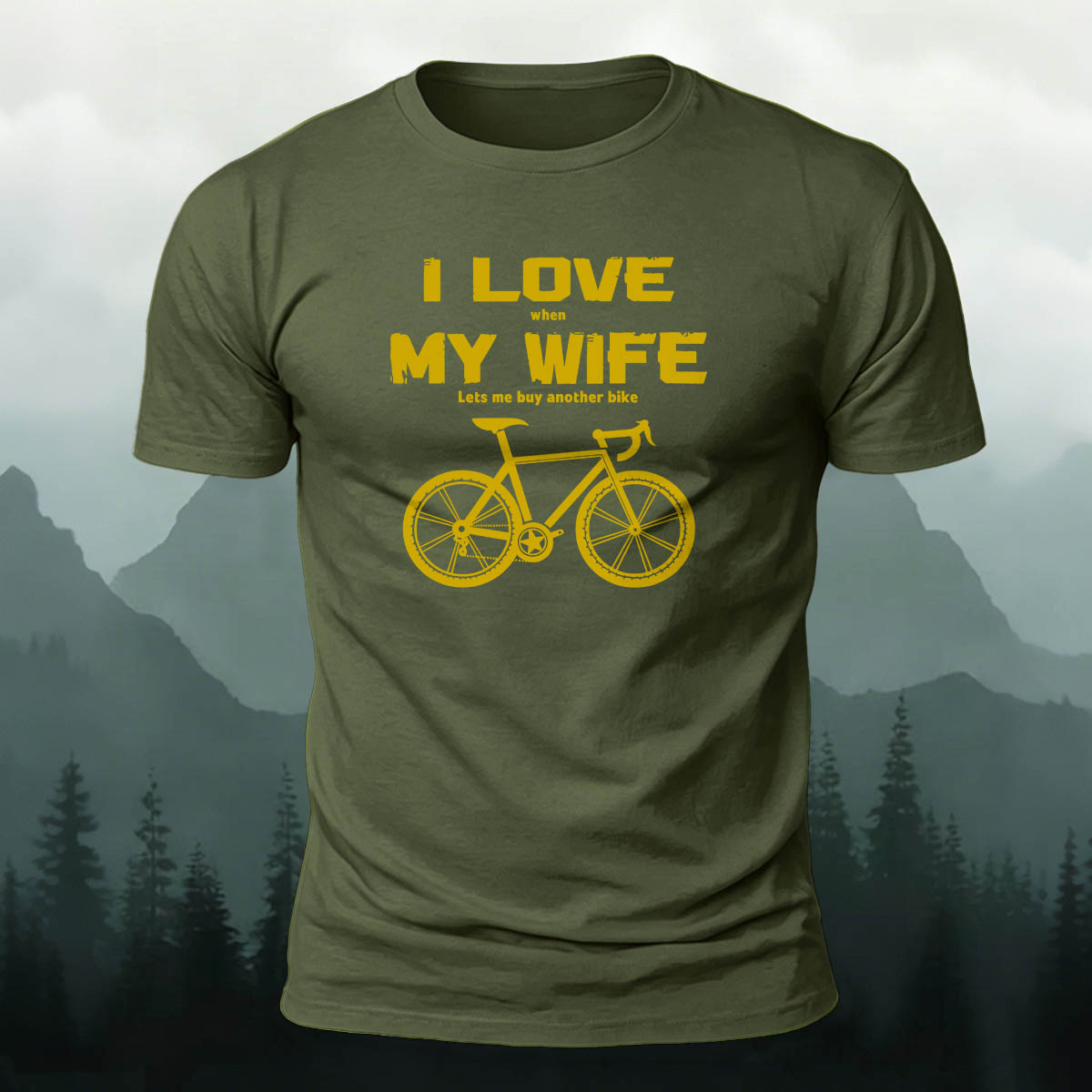 Cotton I Love My Wife Printed Outdoor Cycling T-Shirt