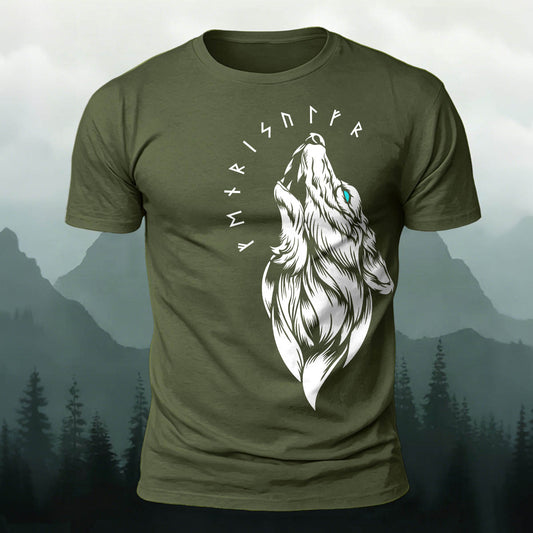 Sublimation Viking Wolf King Totem Outdoor Casual Tee