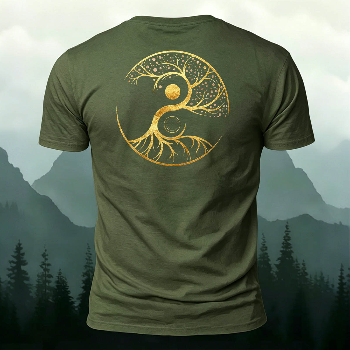 Yin Yang Tree of Life Breathable Crew Neck T-Shirt