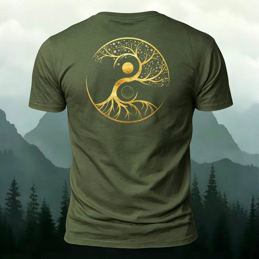 Yin Yang Tree of Life Breathable Crew Neck T-Shirt