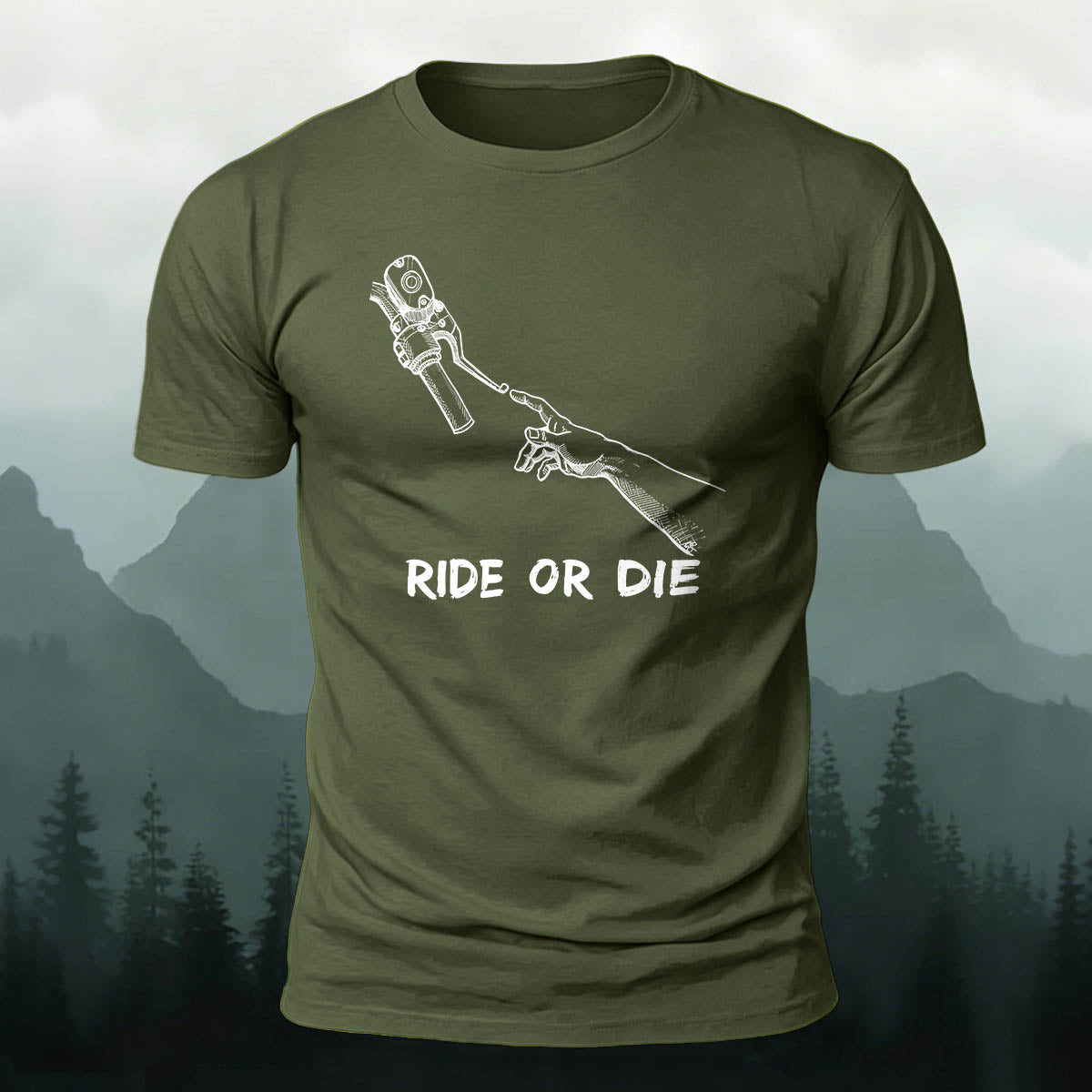 Cotton Ride Or Die Print Outdoor Cycling T-Shirt