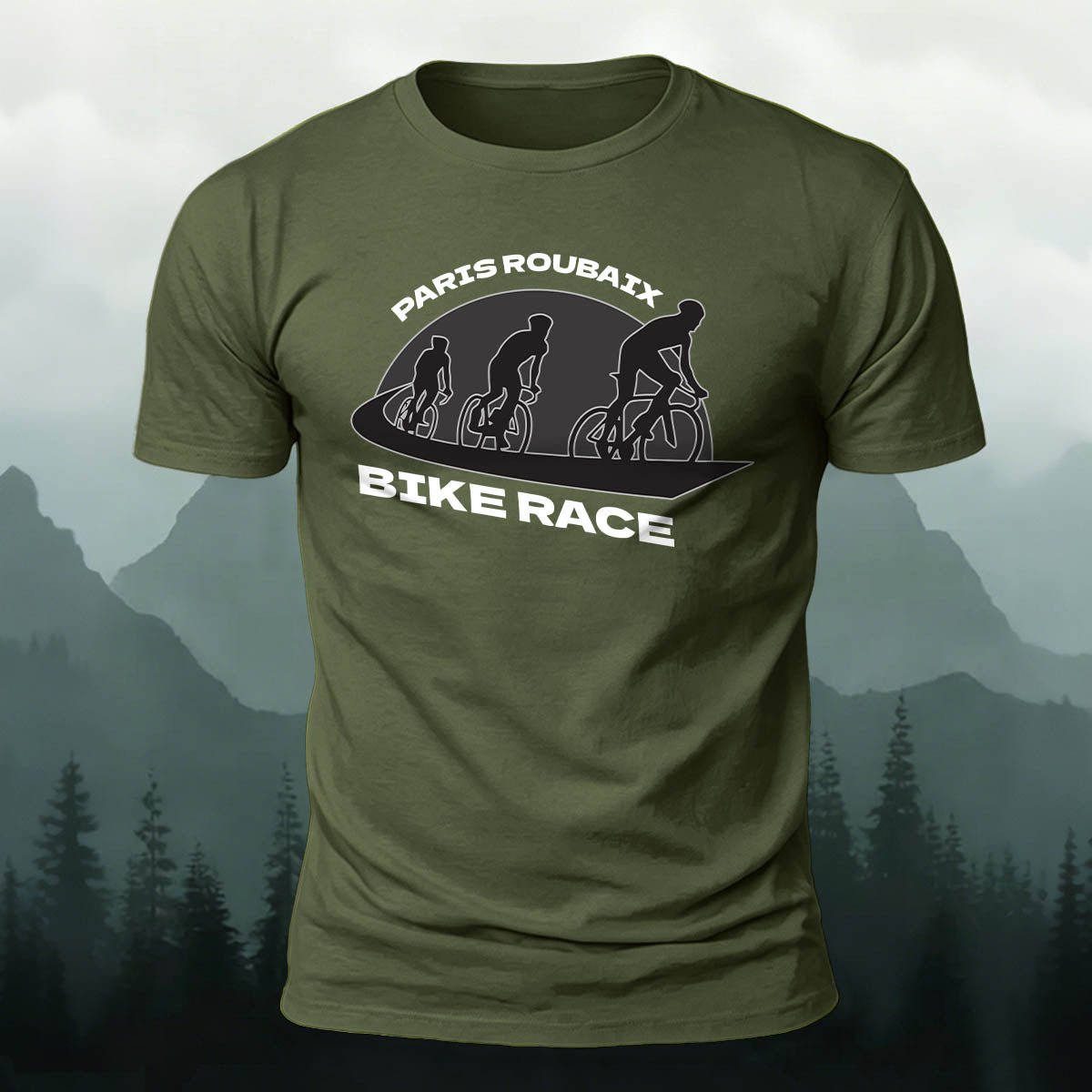 Bike Race Print Casual Versatile Cotton T-Shirt