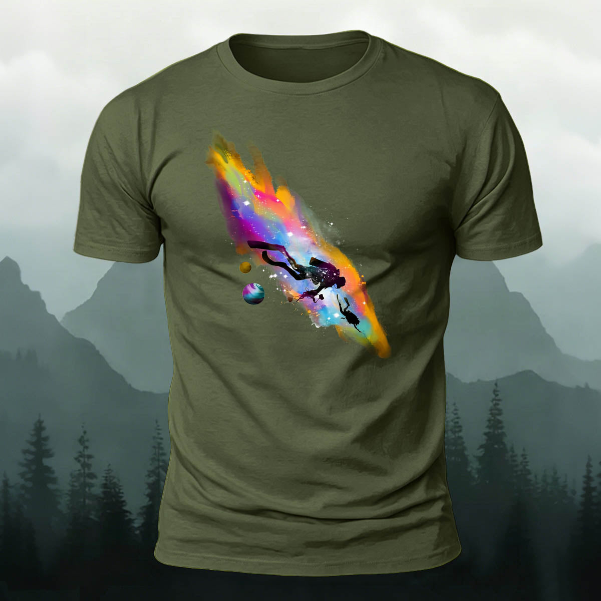 DTG Ocean Exploration Printed Simple Premium Cotton T-Shirt