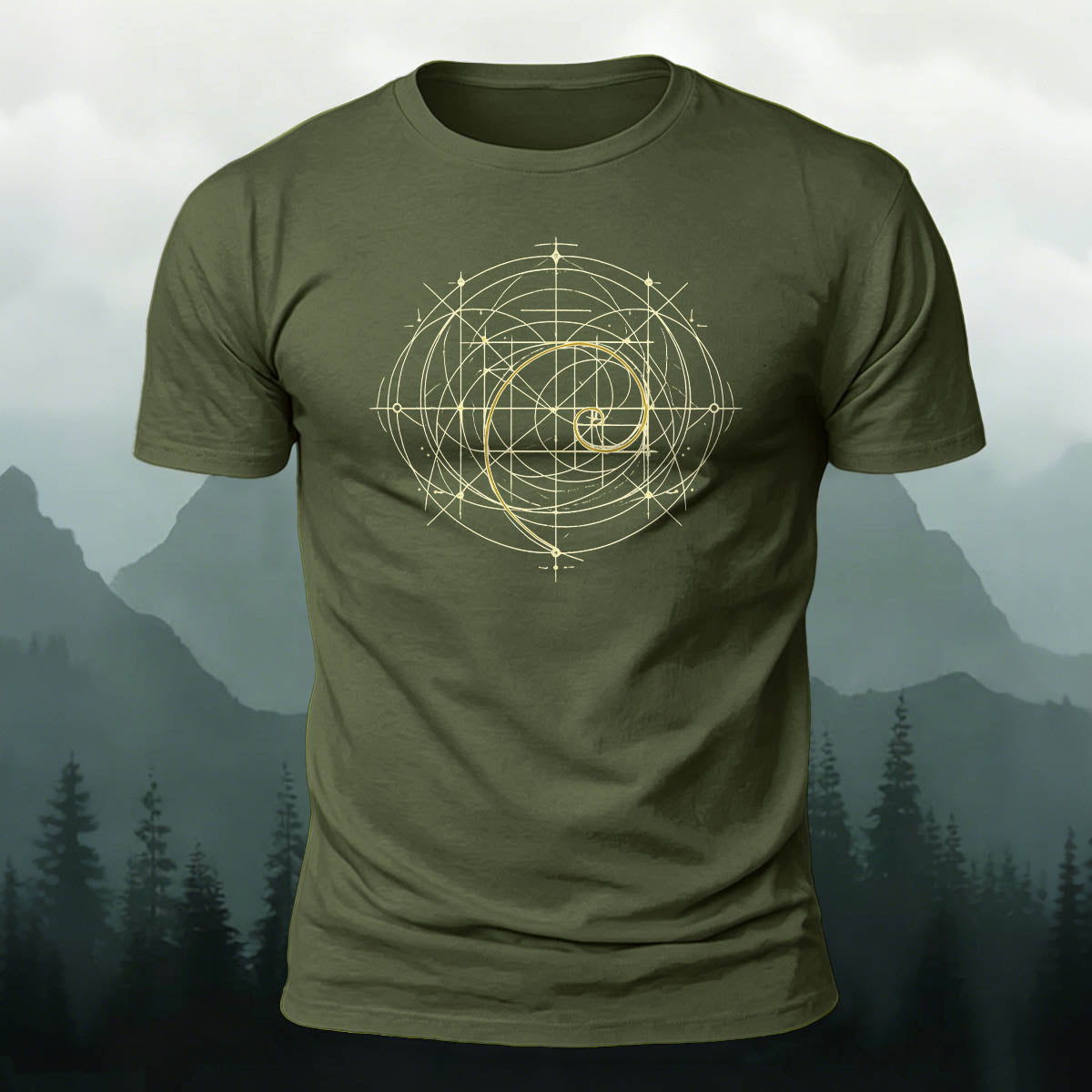 Combed Cotton Geometric Print Casual T-Shirt