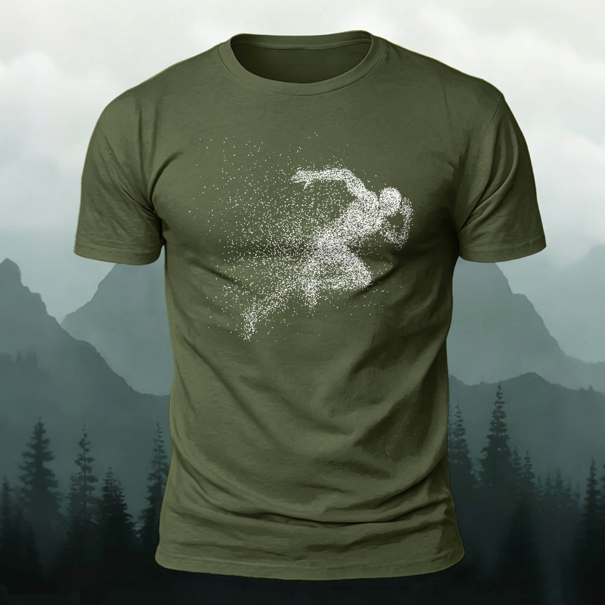 Running Character Print Casual Cotton T-Shirt