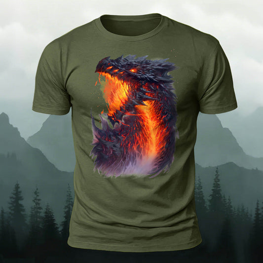 Sublimation Storm Angry Dragon Casual T-Shirt