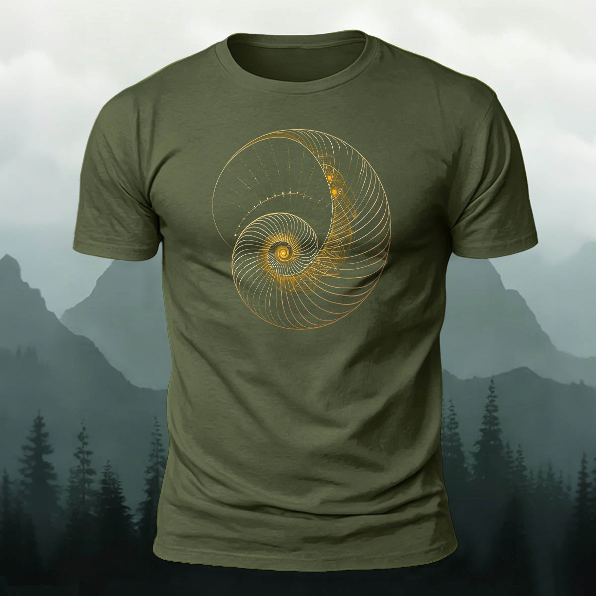 Combed Cotton Spiral-Striped Printed Casual T-Shirt