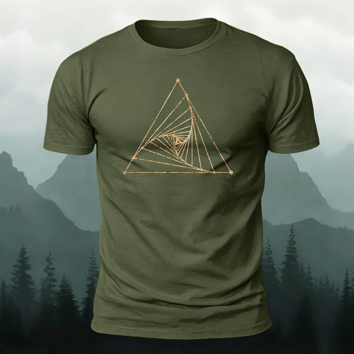 Cotton Creative Geometric Print Versatile T-Shirt