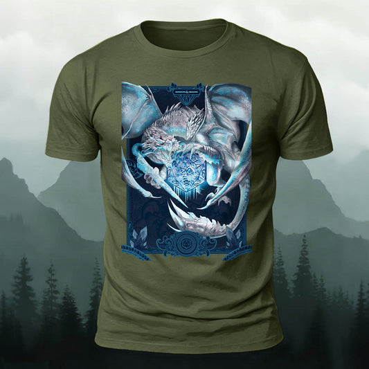 Sublimation Frost Dragon Board Game Casual T-Shirt
